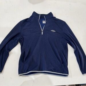 Callaway Men's Golf 1/4 Zip Jacket Navy Blue Size L Long Sleeve